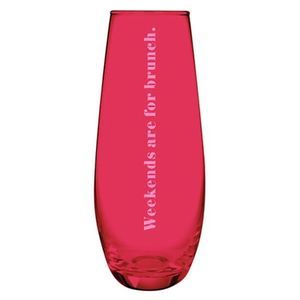 Last one NWT Weekends Are For Brunch Stemless Champagne Flute Glass Red